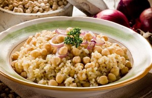 طريقة عمل ارز باللحم والحمص