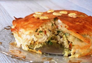طريقة عمل بسطيلة بالخضر والدجاج