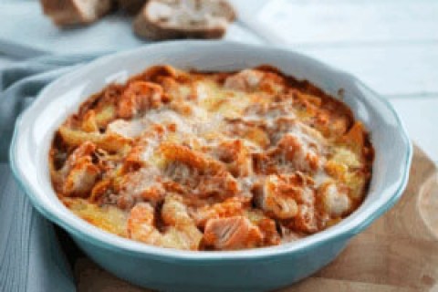 غراتان ثمار البحر المخبوزة