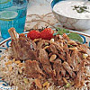 فخذ الغنم المحمّر مع الأرز الشرقي