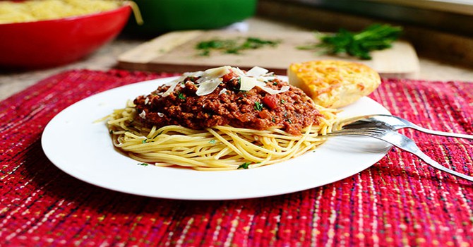 مكرونة اسباجتى بصوص البولونيز