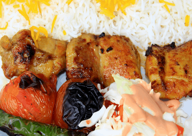 دجاج مشوى باللبن والزعفران