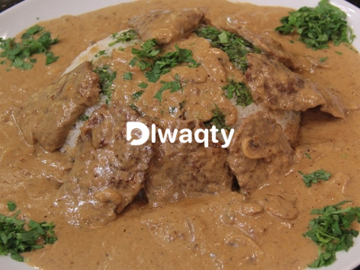 طريقة عمل ستيك بالكريمة والدمي جلاس