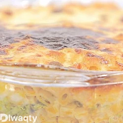 طريقة عمل مكرونة بالجبنة والكوسة