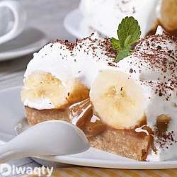 طريقة عمل حلى الموز بالبسكويت