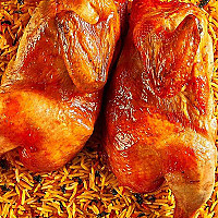 فرخة مندى مع ارز بريانى 