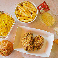 2 قطعة بروستد مع أرز