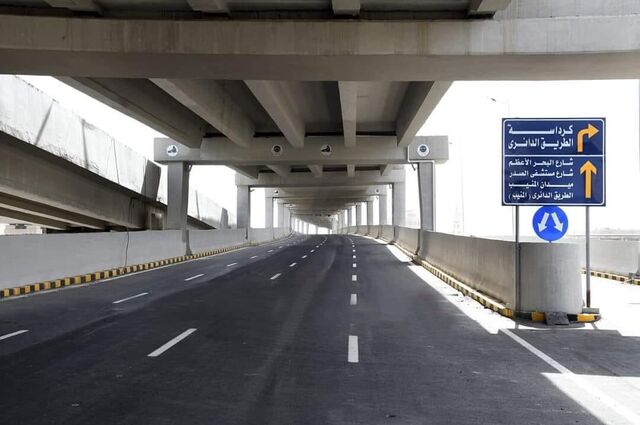 غلق كلي لمحور الفريق كمال عامر للقادم من محور المنيب في اتجاه القوس الغربي 