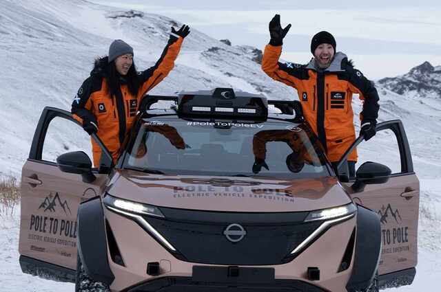 الرحلة الاستكشافية الممتدّة بين قطبي الأرض من الشمالي للجنوبي بسيارة نيسان ARIYA  الكهربائية