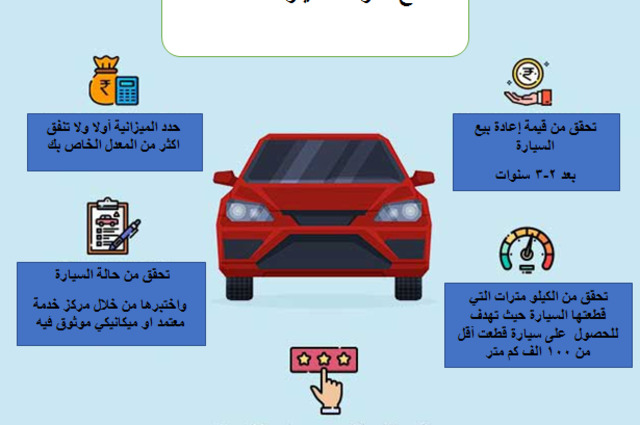 انفوجراف : نصائح لشراء سيارة مستعملة
