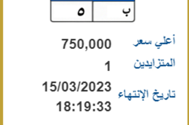 بسعر وصل 750 ألف جنيه : لوحات سيارات للبيع في مصر
