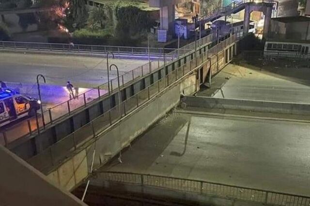 سقوط كوبري مشاة على الطريق الزراعي اليوم بدون خسائر في الأرواح