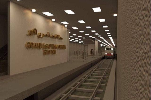 بالصور : محطة مترو انفاق المتحف المصري الكبير 