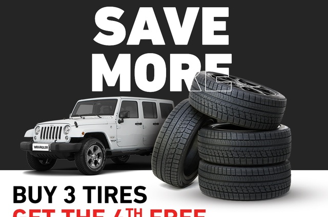 إطار مجاني لجيب رانجلر في مصر عند شراء 3 إطارات من الوكيل
