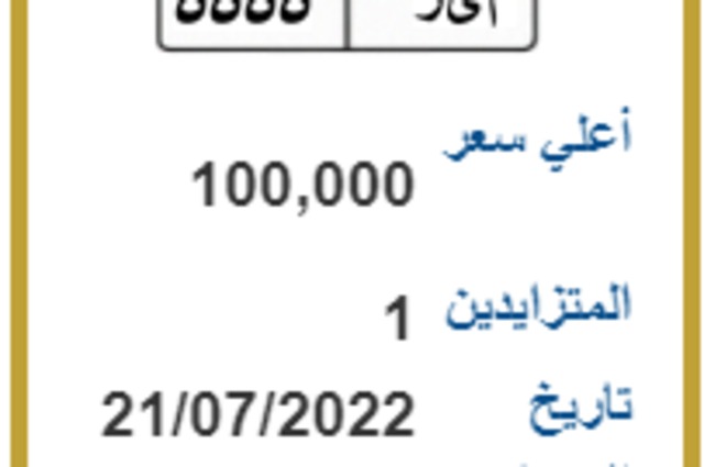 23 لوحة سيارة في المزاد بمصر وأغلاها بسعر 425 ألف جنيه