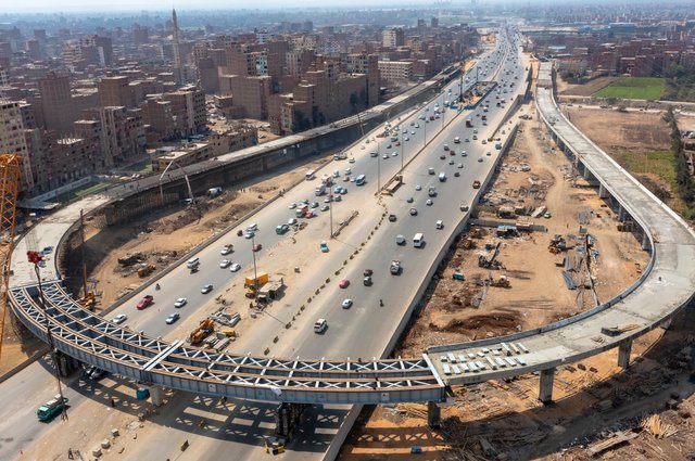 صور لكوبري الدوران للخلف بتقاطع الزراعي مع الدائري
