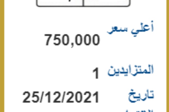 بسعر 750 ألف جنيه.. لوحة "ر 3" المميزة للمزاد