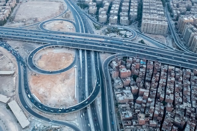 شاهدوا شكل كوبري تقاطع طريق الاوتوستراد مع الطريق الدائري