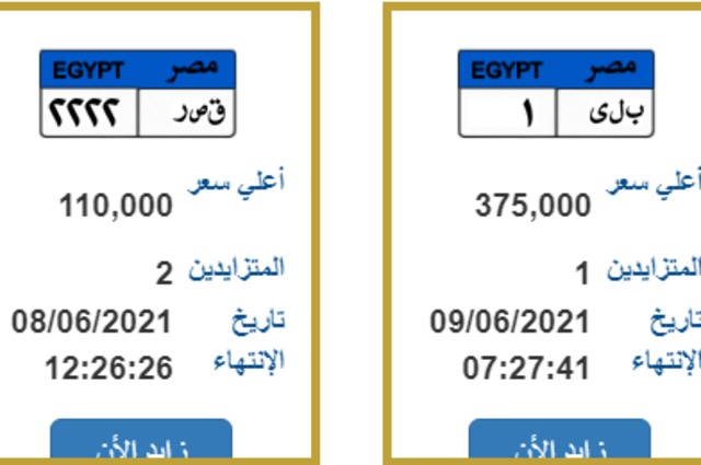 تعرفوا على اللوحات ذات الأرقام المميزة المعروضة للبيع بمصر