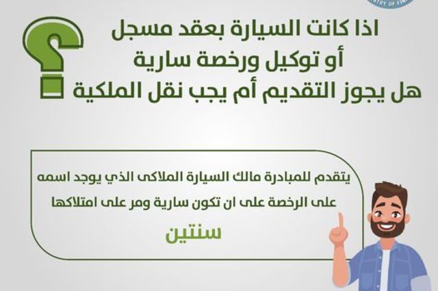 مبادرة الاحلال توضح عدم امكانية التقدم بعقد مسجل أو توكيل