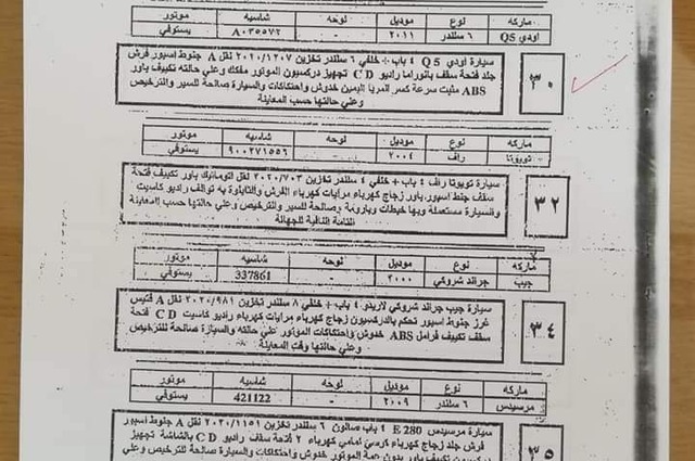 بالصور والتفاصيل الكاملة لسيارات مزاد جمرك مطار القاهرة