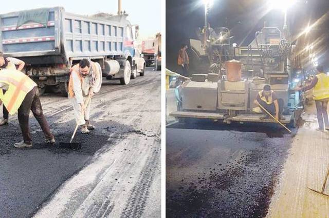 أعمال اصلاحات وتوسعة في بعض الطرق تؤدي الي زحام