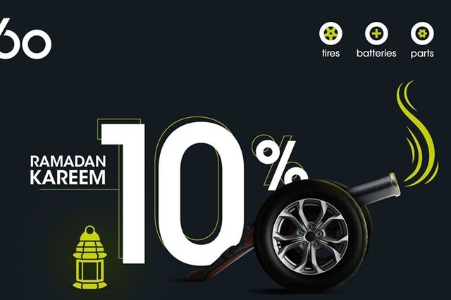 360 تعلن خصم 10% على الاطارات في رمضان