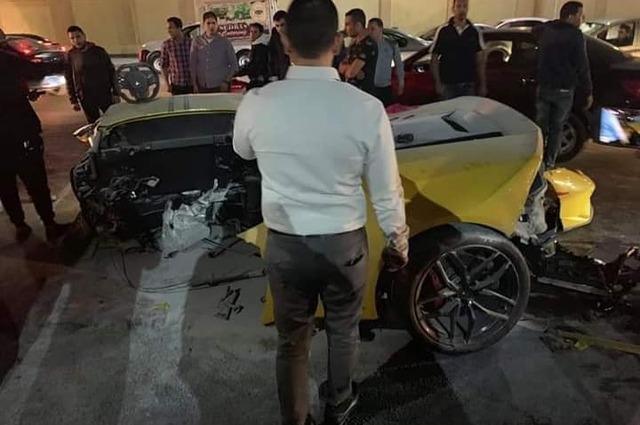 بالصور : لامبورجيني هوراكان تنقسم الي نصفين في مصر!!