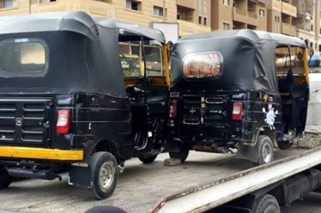 حملات اشغالات على التكاتك والتروسيكلات المخالفة