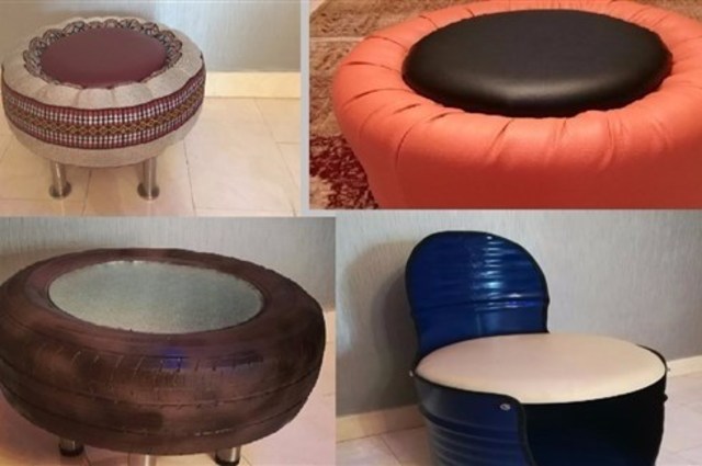 فيديو : مصري يقوم بتحويل اطارات السيارات القديمة لأثاث منزلي راقي