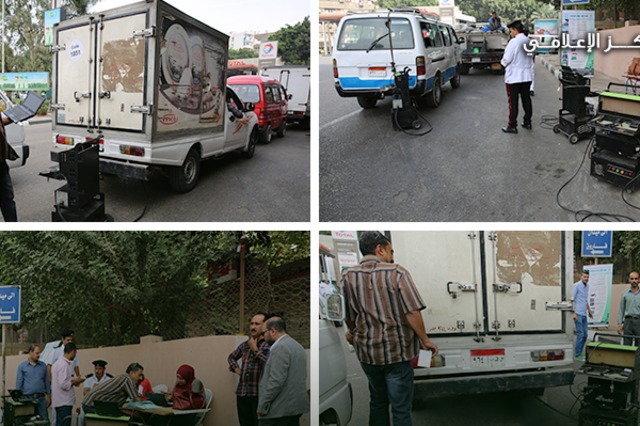 فحص 70 سيارة في المعادي ورصد 21 سيارة مخالفة للانبعاثات