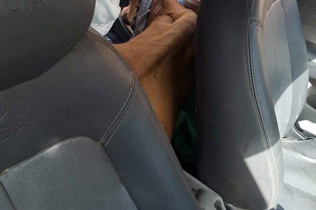 لصوص يدخلون بقرة داخل سيارة هيونداي النترا في الصعيد