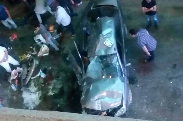 حادثان علي الدائري وسقوط سيارة من كوبري أكتوبر