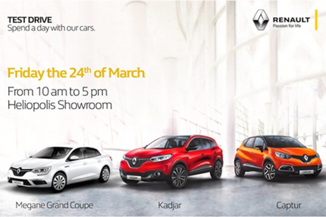 رينو تعلن تجربة قيادة لموديلات كابتشر وميجان جراند كوبيه وكادجار 
