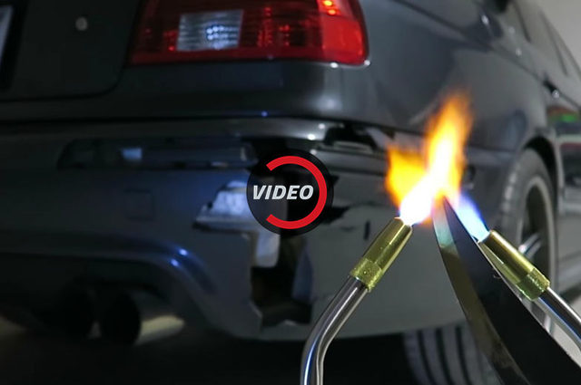 فيديو : سكين محماة علي درجة 1000 مئوية في مواجهة BMW M5 E39