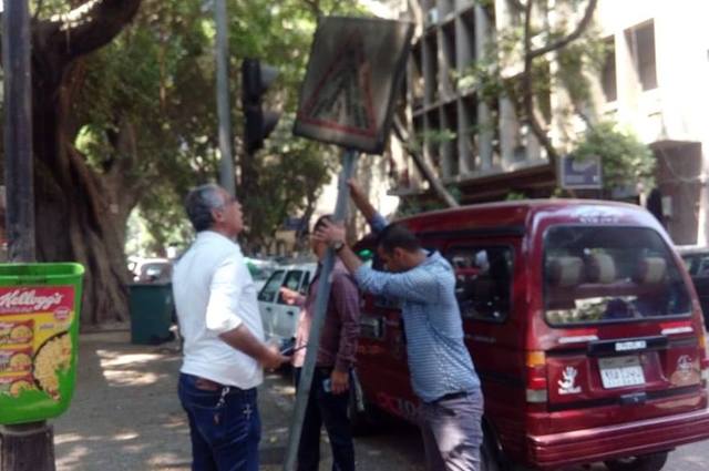 اغلاق شارع وادي النيل بالمهندسين وتركيب محطات دراجات هوائية بالزمالك